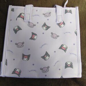 KUROMI ZIPPERED TOTE BAG LINED NWT